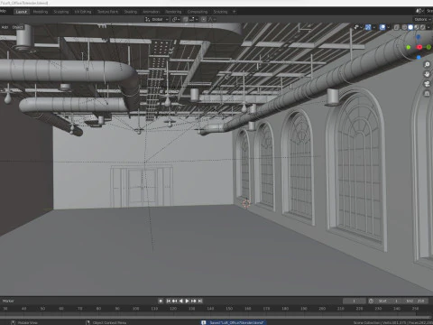 Loft office interior 7 3D Model