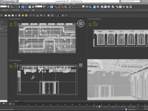 Loft office interior 7 Model 3D