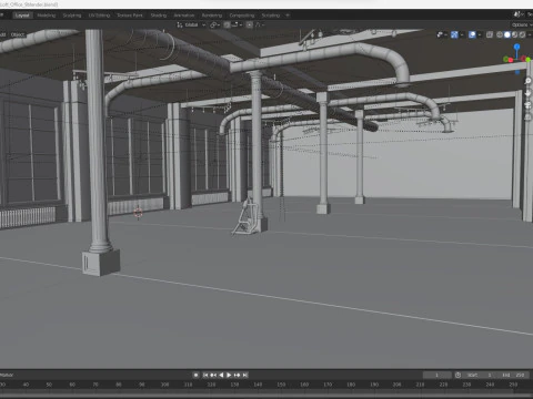 Kantor Loteng 9 Model 3D