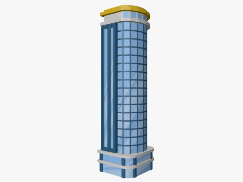 Cartoon skyscraper building 3 Low-poly 3D Модель