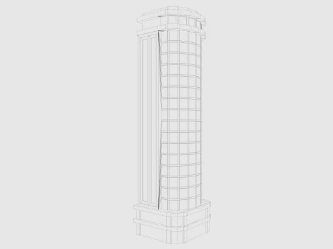 Cartoon skyscraper building 3 Low-poly 3D Model