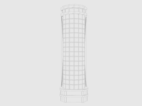 Cartoon skyscraper building 3 Low-poly 3D Model