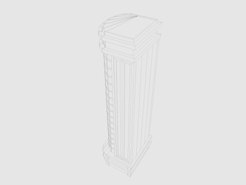 Cartoon skyscraper building 3 Low-poly 3D Модель