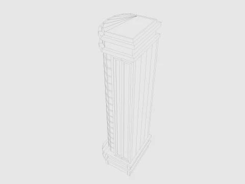 Cartoon skyscraper building 3 Low-poly 3D Model