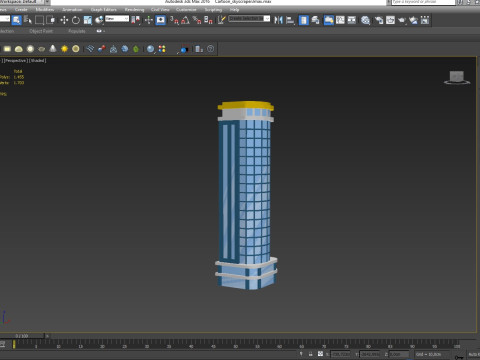Cartoon skyscraper building 3 Low-poly 3D Модель