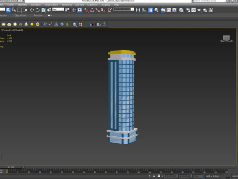 Cartoon skyscraper building 3 Low-poly 3D Model