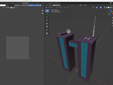 Cartoon skyscraper building 4 Low-poly 3D Model