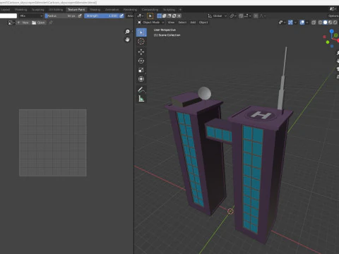 Cartoon skyscraper building 4 Low-poly 3D Model