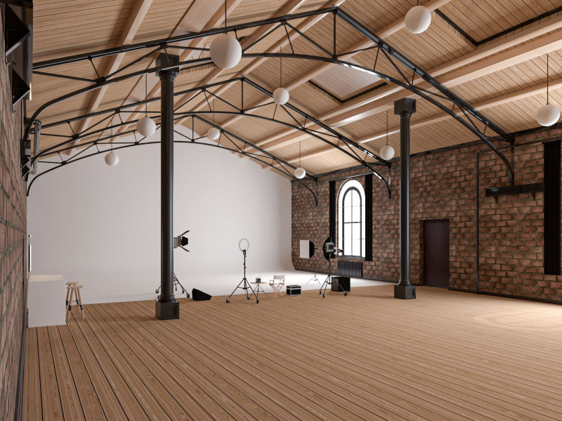 Loft Photo Studio Scene 3D Model .c4d .max .obj .3ds .fbx .stl .blend 