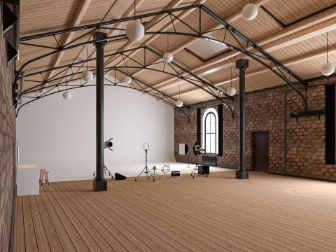 Loft Photo Studio Scene 3D Модель