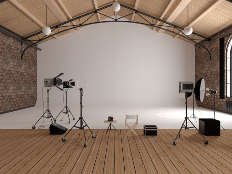 Loft Photo Studio Scene 3D Model