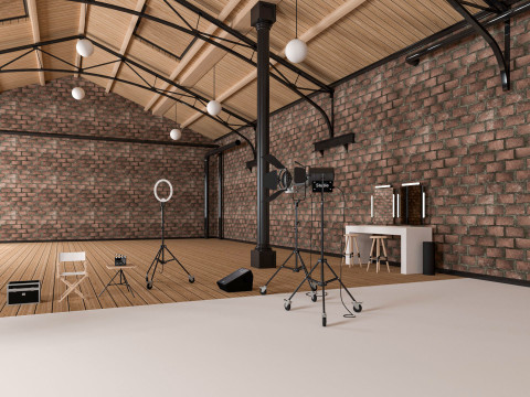 Loft Photo Studio Scene 3D Model