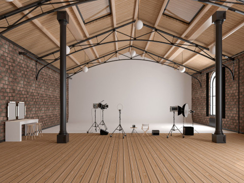 Loft Photo Studio Scene 3D Model