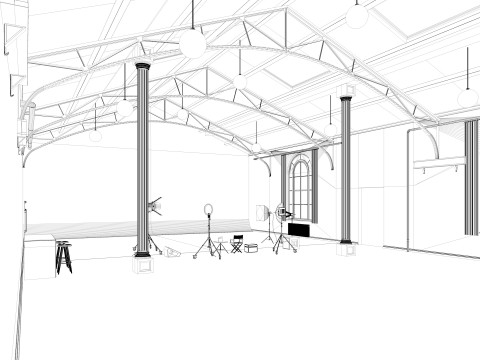 Loft Photo Studio Scene 3D Model