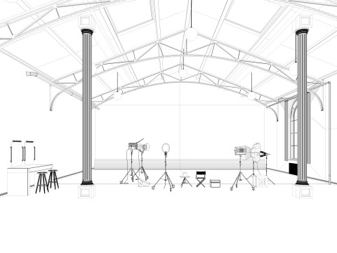 Loft Photo Studio Scene 3D Model