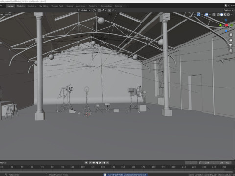 Loft Photo Studio Scene 3D Model