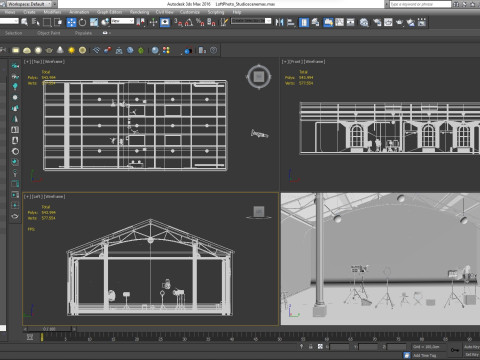 Loft Photo Studio Scene 3D Model