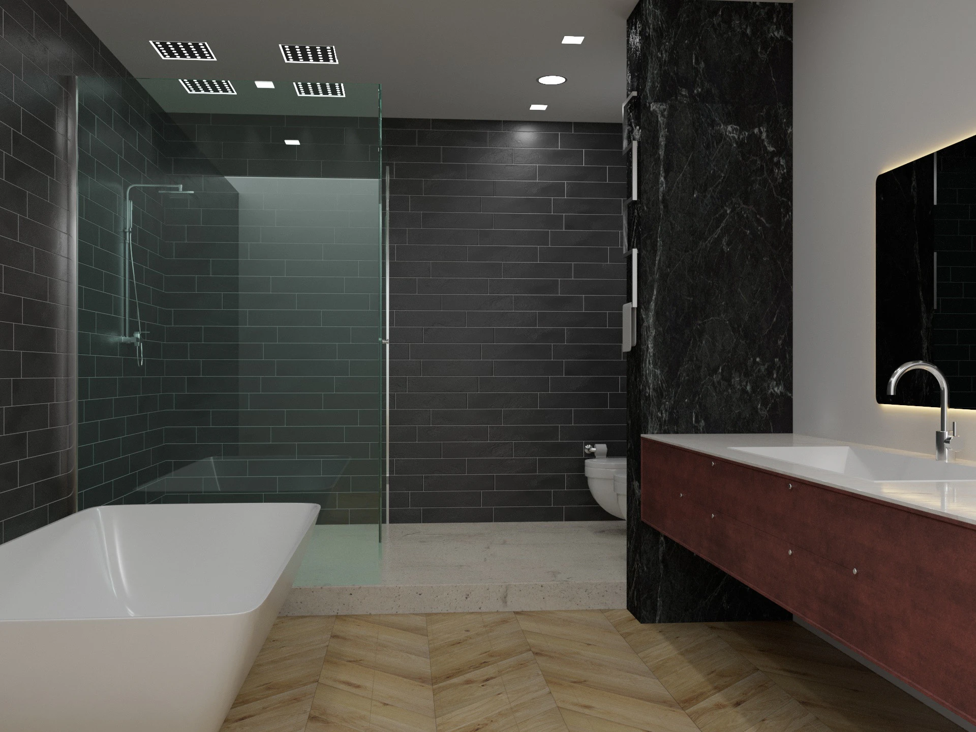 Modern Bathroom 3D Model .c4d .max .obj .3ds .fbx .stl .blend 