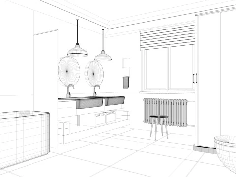 Modern Bathroom 2 3D Model