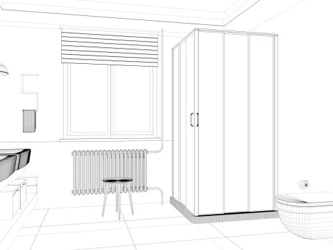 Modern Bathroom 2 3D Model