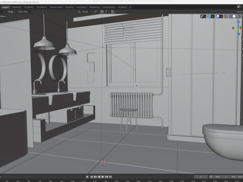 Modern Bathroom 2 3D Модель