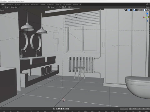 Modern Bathroom 2 3D Model