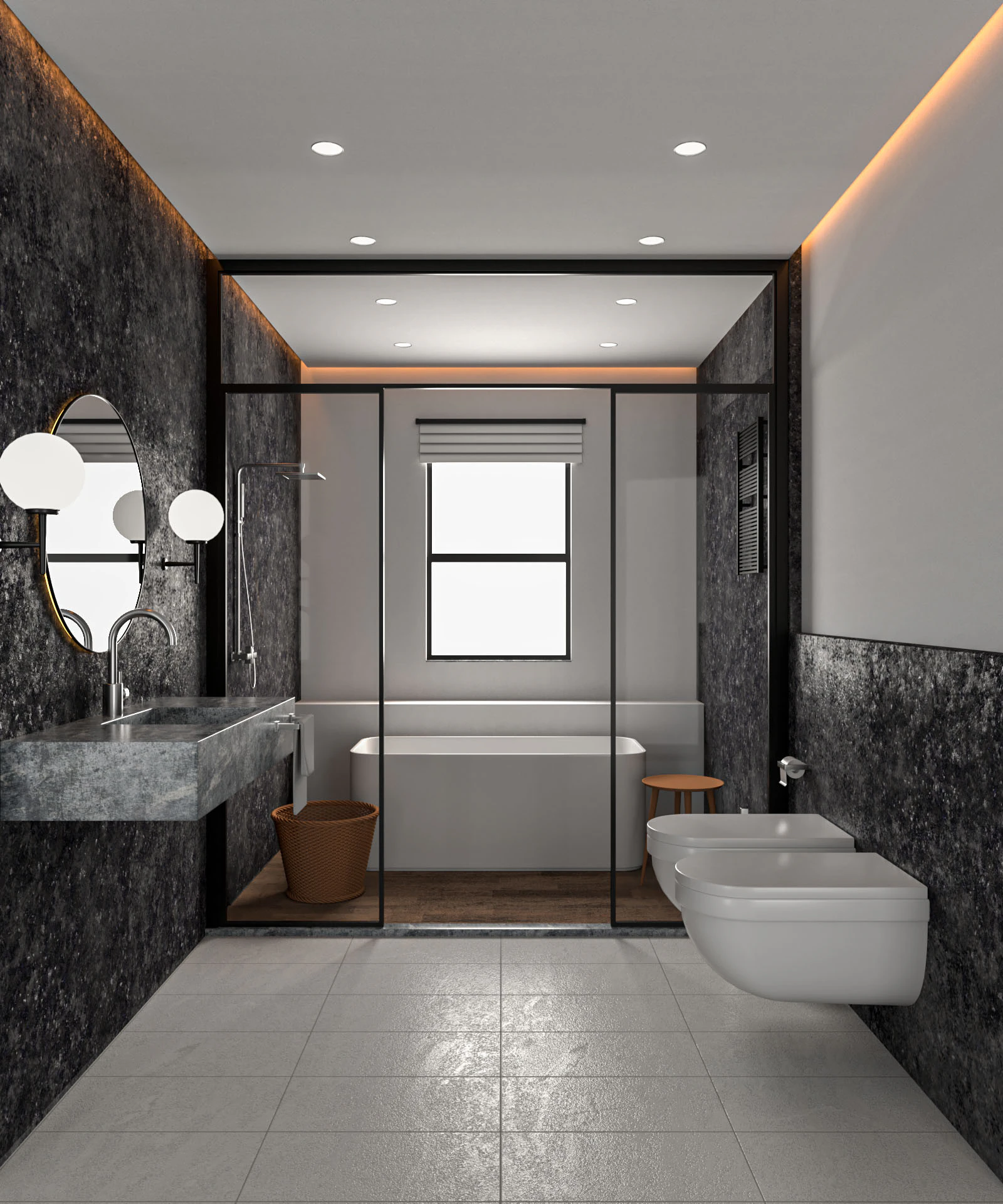 Modern Bathroom 3 interior 3D Model .c4d .max .obj .3ds .fbx .stl .blend