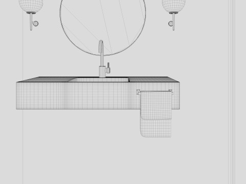 Modern Bathroom 3 interior Model 3D