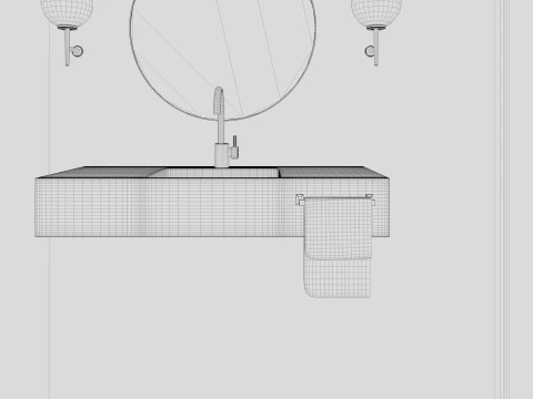 Modern Bathroom 3 interior 3D Model