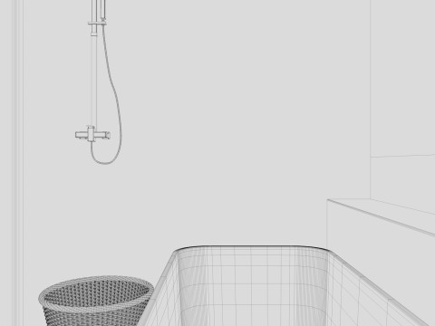 Modern Bathroom 3 interior Model 3D