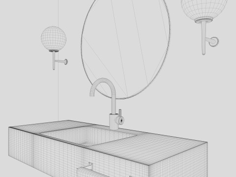 Modern Bathroom 3 interior Model 3D