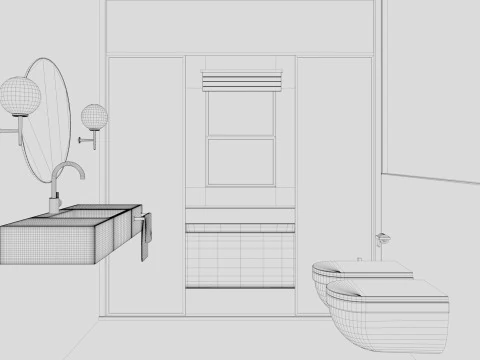 Modern Bathroom 3 interior 3D Model