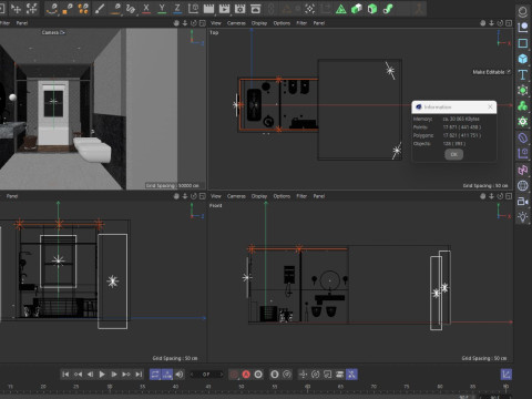 Modern Bathroom 3 interior Model 3D