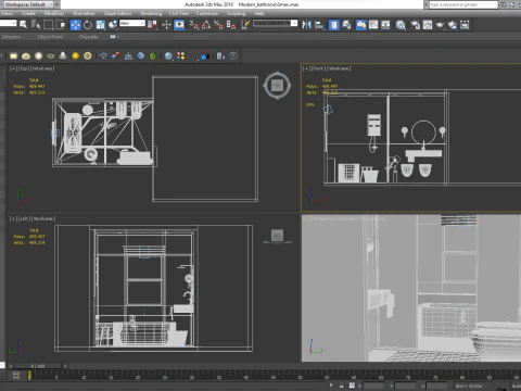 Modern Bathroom 3 interior 3D Model