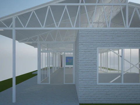 Modern Event Hall 3D Model