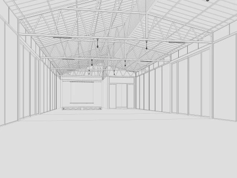 Modern Event Hall 3D Model