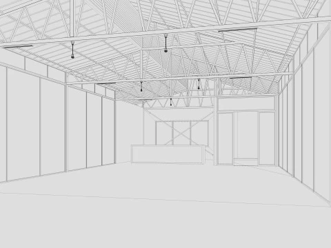 Modern Event Hall 3D Model