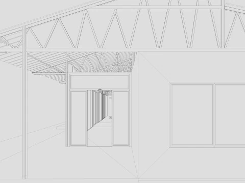 Modern Event Hall 3D Model