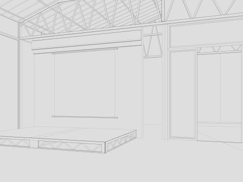 Modern Event Hall 3D Model