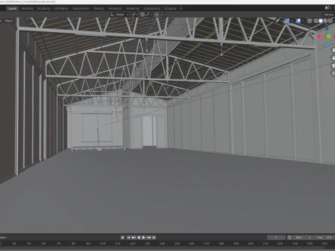 Modern Event Hall 3D Model