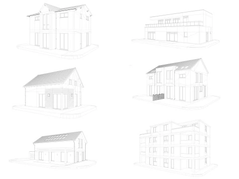 Modern German houses 3D Model