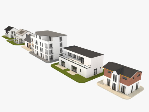 Modern German houses 3Dモデル