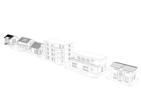 Modern German houses 3Dモデル