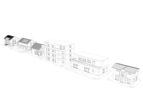 Modern German houses 3D Model