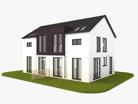 Modern German houses 3D Model