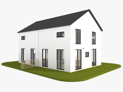 Modern German houses 3D Model