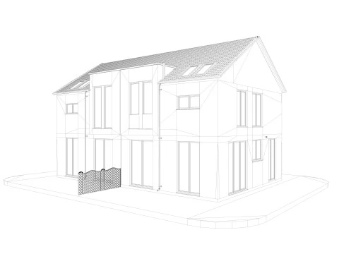 Modern German houses 3D Model