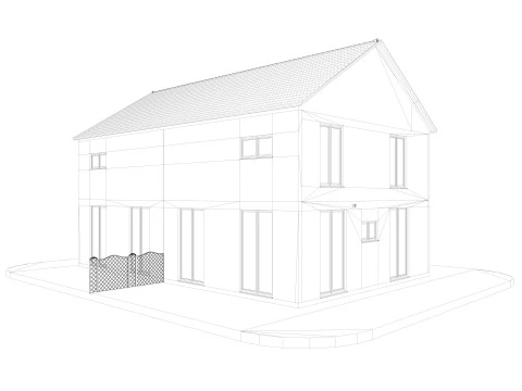 Modern German houses 3D Model