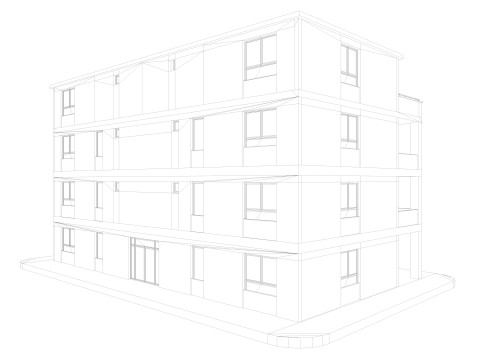 Modern German houses 3Dモデル