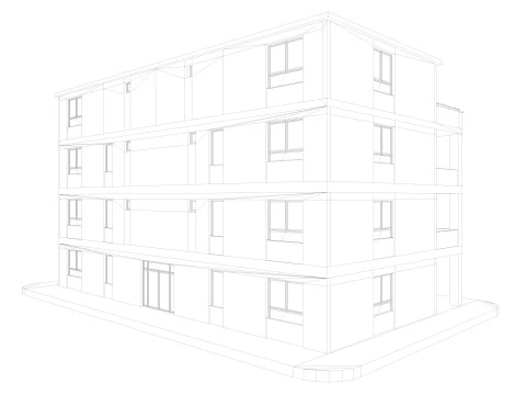 Modern German houses 3D Model
